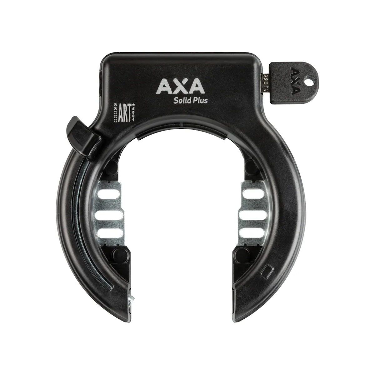 Ringslot met spatbordbevestiging van Axa Solid+ in het zwart.
