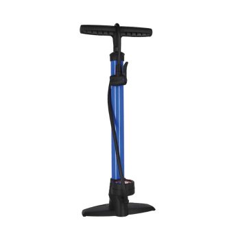 Blauwe Fietspomp XLC Delta met manometer en dubbele ventielaansluiting