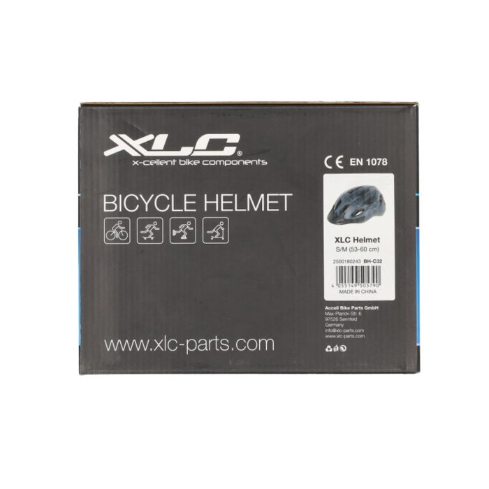 Fietshelm XLC BH-C32 in zwart/grijs met LED-achterlicht en ventilatieopeningen