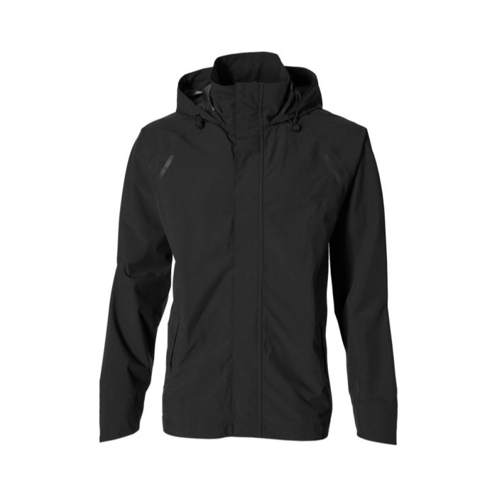 Unisex regenpak Basil Hoga in zwart, maat XL, met capuchon, reflectie en opbergzakje – ideaal voor fietsen in de regen