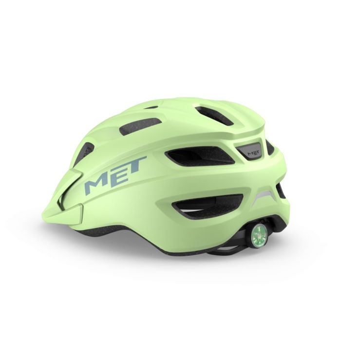 Mint kinderfietshelm MET Crackerjack met LED-licht, vizier, ventilatieopeningen en insectennet – maat 52–57 cm