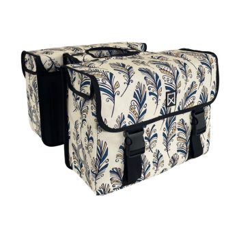 Witte dubbele fietstas Willex Blue Feather 34 liter, waterdicht en ook geschikt voor e-bikes