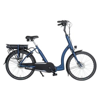 Blauwe Aldo Finestra lage instap e-bike met Shimano Steps middenmotor en geïntegreerde 504 Wh accu.