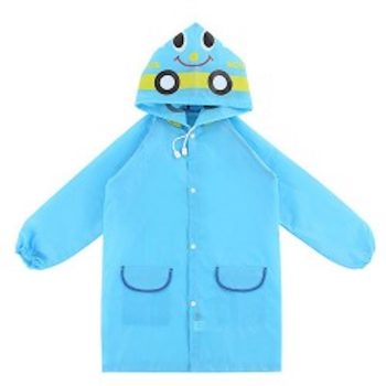 Hooodie regenjas kind Auto blauw – waterdichte kinderjas