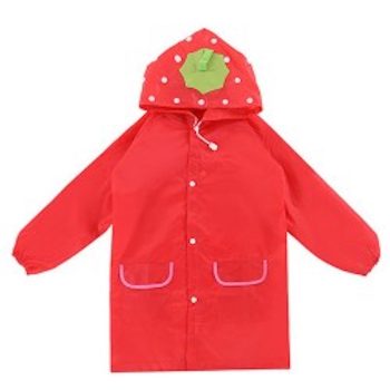 Hooodie regenjas kind rood – vrolijk en waterdicht