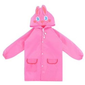 Hooodie regenjas kind Konijn roze – waterdichte kinderjas