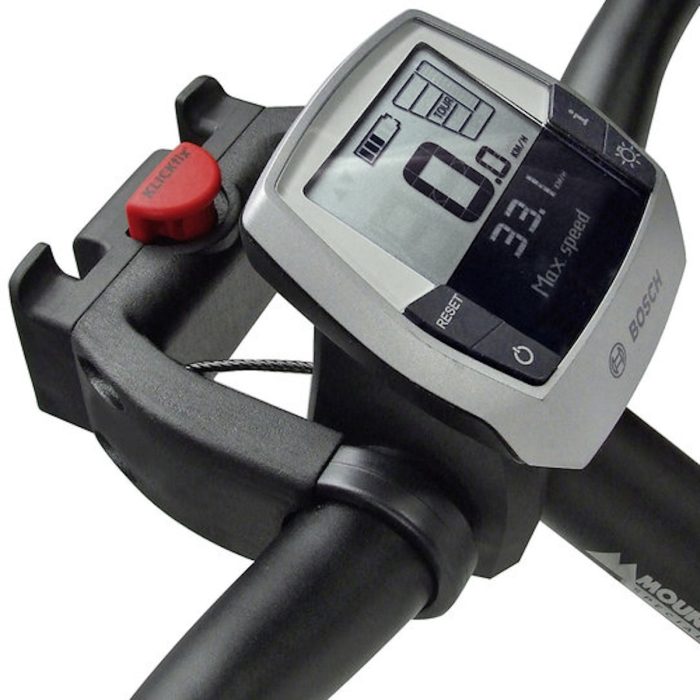 Lenker Adapter E KLICKfix zwart-rood, brede stuuradapter voor e-bikes met display