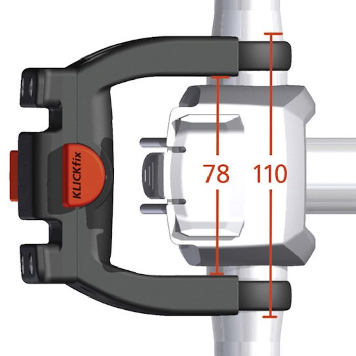 Lenker Adapter E KLICKfix zwart-rood, brede stuuradapter voor e-bikes met display