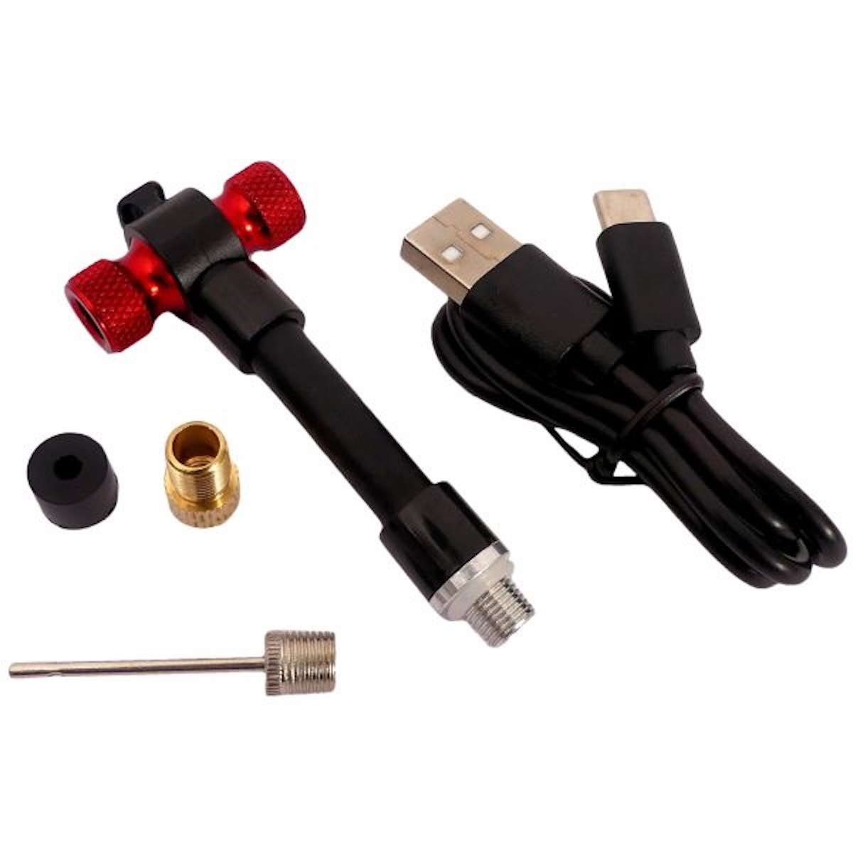 Fietspomp Elektrische Accu Edge zwart – compacte elektrische fietspomp met USB-C oplaadfunctie voor onderweg