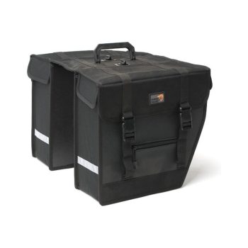 Dubbele fietstas New Looxs 26 liter zwart afneembaar en waterafstotend